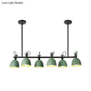 GobekUsa Swivelable Macaron Island Pendant in Grey/Blue/Green for Dining Room with 4/6 Bulbs