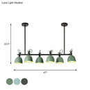 GobekUsa Swivelable Macaron Island Pendant in Grey/Blue/Green for Dining Room with 4/6 Bulbs