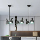 GobekUsa Swivelable Macaron Island Pendant in Grey/Blue/Green for Dining Room with 4/6 Bulbs