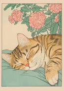 GobekUsa Tabby Cat in Bathtub Canvas Wall Art
