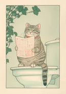 GobekUsa Tabby Cat in Bathtub Canvas Wall Art