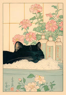GobekUsa Tabby Cat in Bathtub Canvas Wall Art