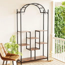 GobekUsa Tall 5-Tier Plant Stand with Hanging Hooks