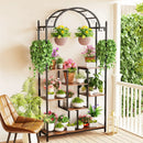 GobekUsa Tall 5-Tier Plant Stand with Hanging Hooks