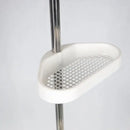 Adjustable chrome and white telescopic shower rack bathroom tension pole by Decorbites