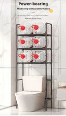 Modern black metal 3 tier toilet storage rack bathroom organizer by Decorbites