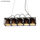 GobekUsa Traditional Black Fabric Suspension Pendant with 5-Light Barrels - Perfect for Restaurants