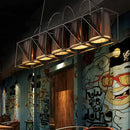 GobekUsa Traditional Black Fabric Suspension Pendant with 5-Light Barrels - Perfect for Restaurants