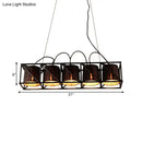 GobekUsa Traditional Black Fabric Suspension Pendant with 5-Light Barrels - Perfect for Restaurants