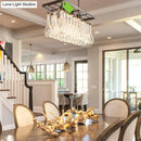 GobekUsa Traditional Black Island Pendant Light with 3 Clear Glass Rectangles: Warm/White Light