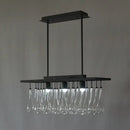 GobekUsa Traditional Black Island Pendant Light with 3 Clear Glass Rectangles: Warm/White Light