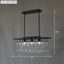 GobekUsa Traditional Black Island Pendant Light with 3 Clear Glass Rectangles: Warm/White Light