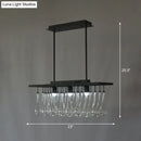 GobekUsa Traditional Black Island Pendant Light with 3 Clear Glass Rectangles: Warm/White Light
