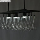 GobekUsa Traditional Black Island Pendant Light with 3 Clear Glass Rectangles: Warm/White Light