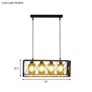 GobekUsa Traditional Black Metal Pendant Island Light with Cross Framed Box Design - Ideal for Dining Room