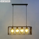 GobekUsa Traditional Black Metal Pendant Island Light with Cross Framed Box Design - Ideal for Dining Room