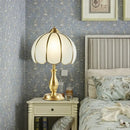 GobekUsa Traditional Brass Bedside Table Lamp with Dome White Glass Shade