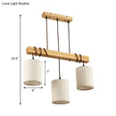 GobekUsa Traditional Fabric Wood Pendant Barrel Lights - Ideal for Dining Room Hanging Kit