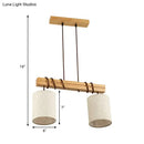 GobekUsa Traditional Fabric Wood Pendant Barrel Lights - Ideal for Dining Room Hanging Kit