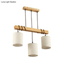 GobekUsa Traditional Fabric Wood Pendant Barrel Lights - Ideal for Dining Room Hanging Kit