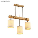 GobekUsa Traditional Fabric Wood Pendant Barrel Lights - Ideal for Dining Room Hanging Kit