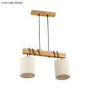 GobekUsa Traditional Fabric Wood Pendant Barrel Lights - Ideal for Dining Room Hanging Kit