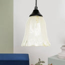 GobekUsa Traditional Glass Pendant Light with Flower/Cone Shape for Living Room