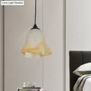 GobekUsa Traditional Glass Pendant Light with Flower/Cone Shape for Living Room