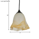 GobekUsa Traditional Glass Pendant Light with Flower/Cone Shape for Living Room