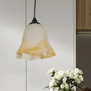 GobekUsa Traditional Glass Pendant Light with Flower/Cone Shape for Living Room
