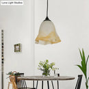GobekUsa Traditional Glass Pendant Light with Flower/Cone Shape for Living Room