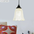 GobekUsa Traditional Glass Pendant Light with Flower/Cone Shape for Living Room