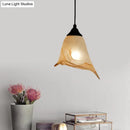 GobekUsa Traditional Glass Pendant Light with Flower/Cone Shape for Living Room