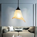 GobekUsa Traditional Glass Pendant Light with Flower/Cone Shape for Living Room