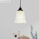 GobekUsa Traditional Glass Pendant Light with Flower/Cone Shape for Living Room