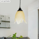 GobekUsa Traditional Glass Pendant Light with Flower/Cone Shape for Living Room