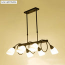 GobekUsa Traditional Milky Glass Pendant Light Fixture - 6/8/10 Lights - Black Hanging Lamp Kit