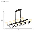 GobekUsa Traditional Milky Glass Pendant Light Fixture - 6/8/10 Lights - Black Hanging Lamp Kit