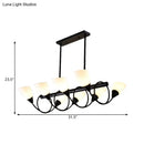 GobekUsa Traditional Milky Glass Pendant Light Fixture - 6/8/10 Lights - Black Hanging Lamp Kit