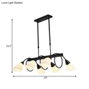 GobekUsa Traditional Milky Glass Pendant Light Fixture - 6/8/10 Lights - Black Hanging Lamp Kit