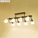GobekUsa Traditional Milky Glass Pendant Light Fixture - 6/8/10 Lights - Black Hanging Lamp Kit