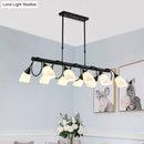 GobekUsa Traditional Milky Glass Pendant Light Fixture - 6/8/10 Lights - Black Hanging Lamp Kit