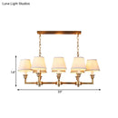 GobekUsa Traditional Style Gold Conic Island Ceiling Light, 8 Heads, Fabric, Living Room Metallic Hanging Lamp