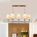 GobekUsa Traditional Style Gold Conic Island Ceiling Light, 8 Heads, Fabric, Living Room Metallic Hanging Lamp