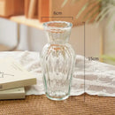 Ribbed transparent nordic vase living room glass decor by Decorbites
