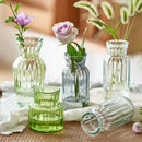 Ribbed transparent nordic vase living room glass decor by Decorbites