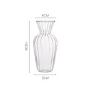 Ribbed transparent nordic vase living room glass decor by Decorbites