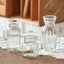 Ribbed transparent nordic vase living room glass decor by Decorbites