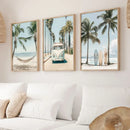 GobekUsa Tropical Surfboard Travel Wall Art Set