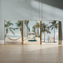 GobekUsa Tropical Surfboard Travel Wall Art Set